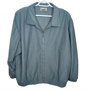 Vintage Teddi Seafoam Teal Green Collared Zip Up Golf Jacket XL Mens Unisex